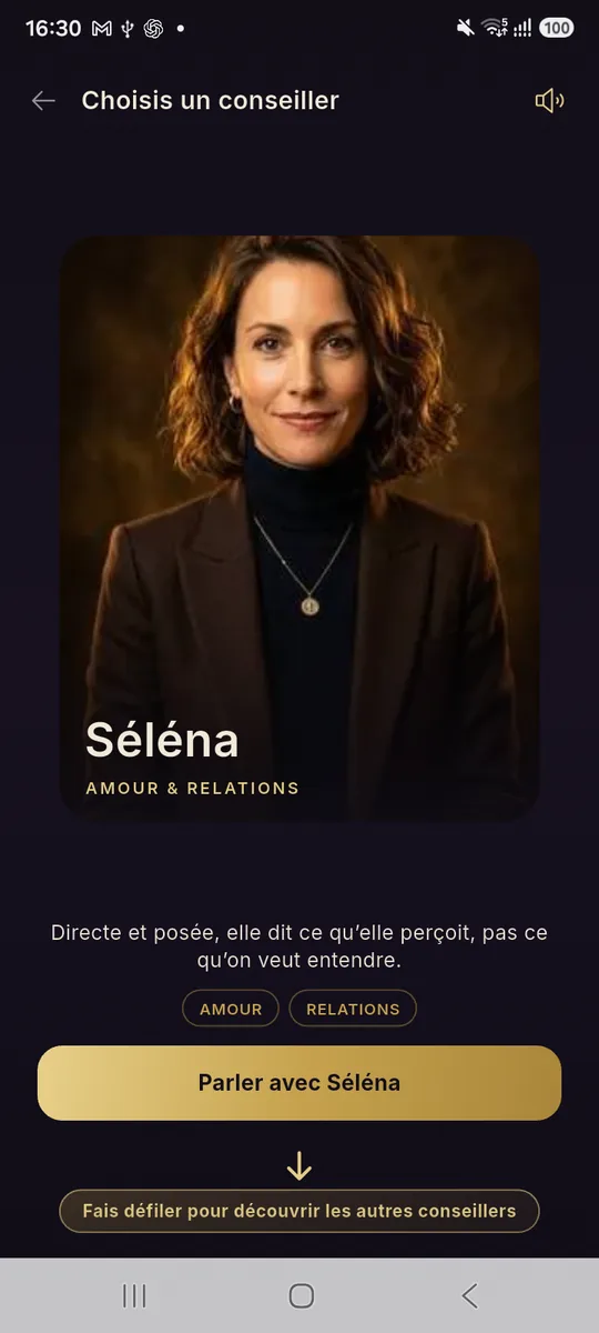 Sélection des profils virtuels Auryel