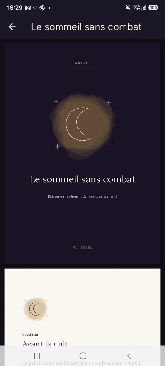 Lecture d’un ebook dans l’application Auryel